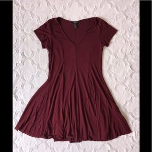 Burgundy flared dress